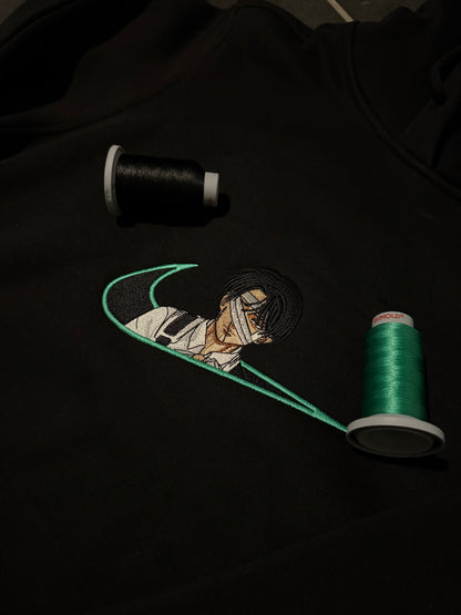 Livaï Ackerman Nike Custom | L'Attaque des Titans | Hoodie Brodé