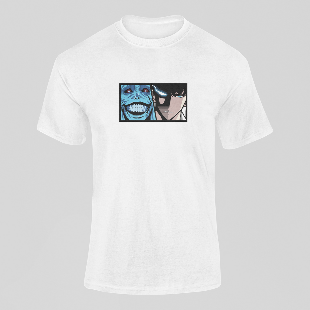 Sung And Statue Of God Custom 1 | Solo Leveling | T-shirt Brodé